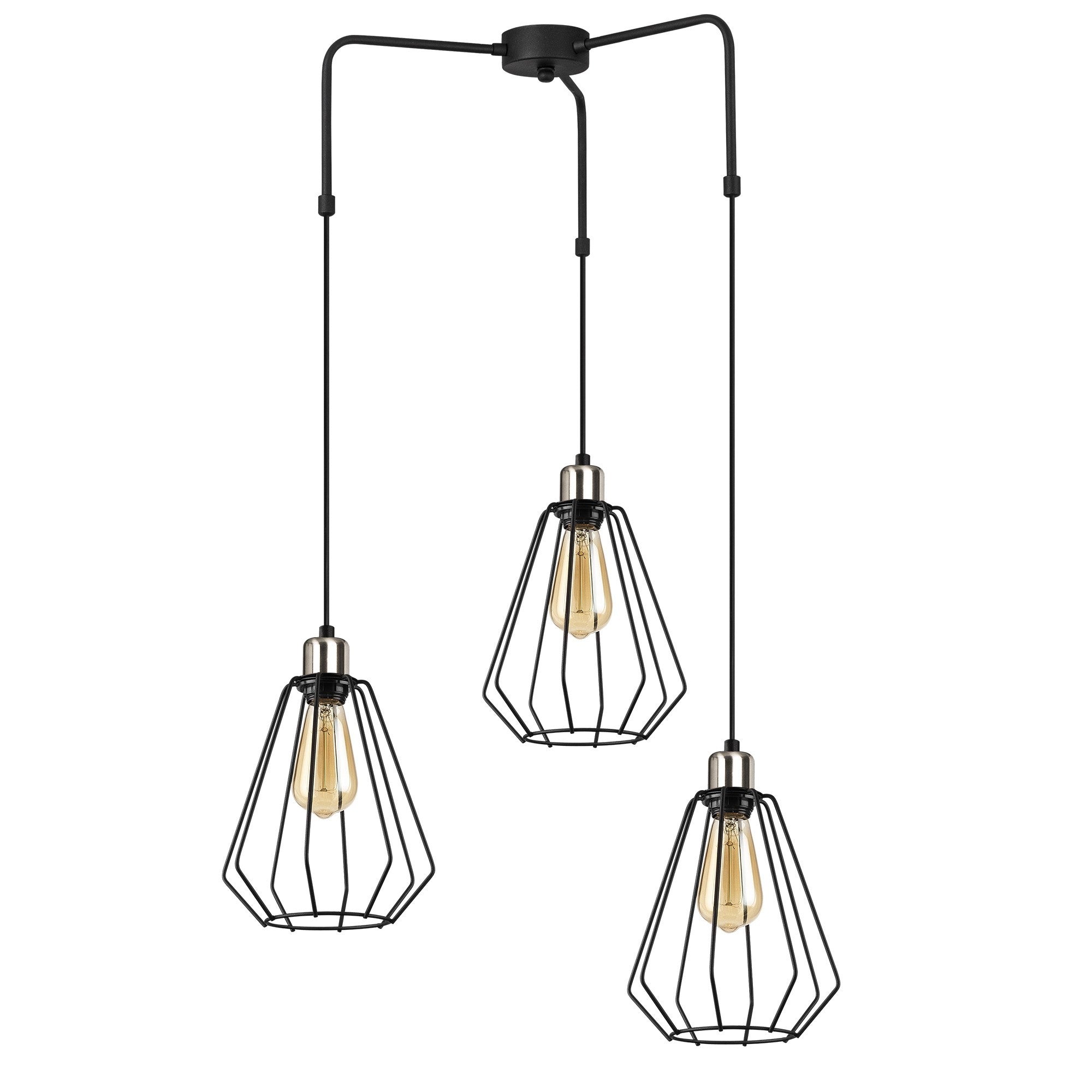 Candeeiro de Teto – 68 cm de Diâmetro – Preto – Metal