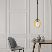 Candeeiro de Teto Elegante Dourado e Preto, Corpo em Metal, 20 x 5 cm, Altura 113 cm, Ajustável, E27 Máx. 40 W, IP20 | Iluminação Glamourosa para Espaços Modernos