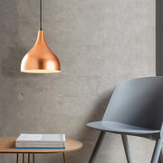 Candeeiro de Teto moderno – 26 cm de diâmetro – cobre, branco e preto – metal