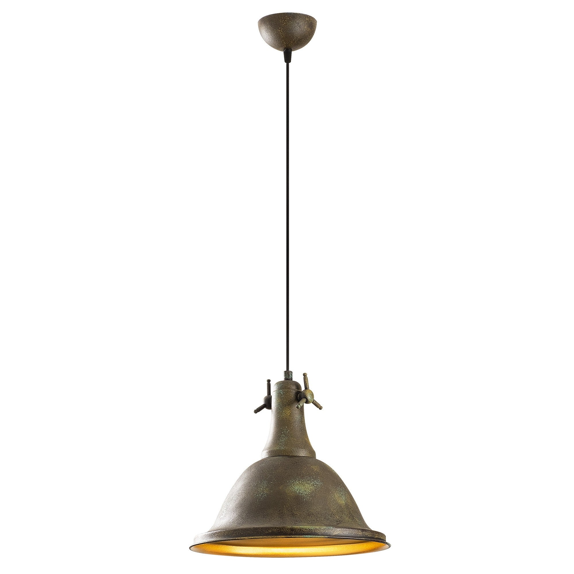 Candeeiro de Teto Dourado Elegante, Corpo em Metal, 32 cm de Diâmetro, 126 cm de Altura | Altura Ajustável, Soquete E27, IP20 | Perfeito para Decoração Glamourosa