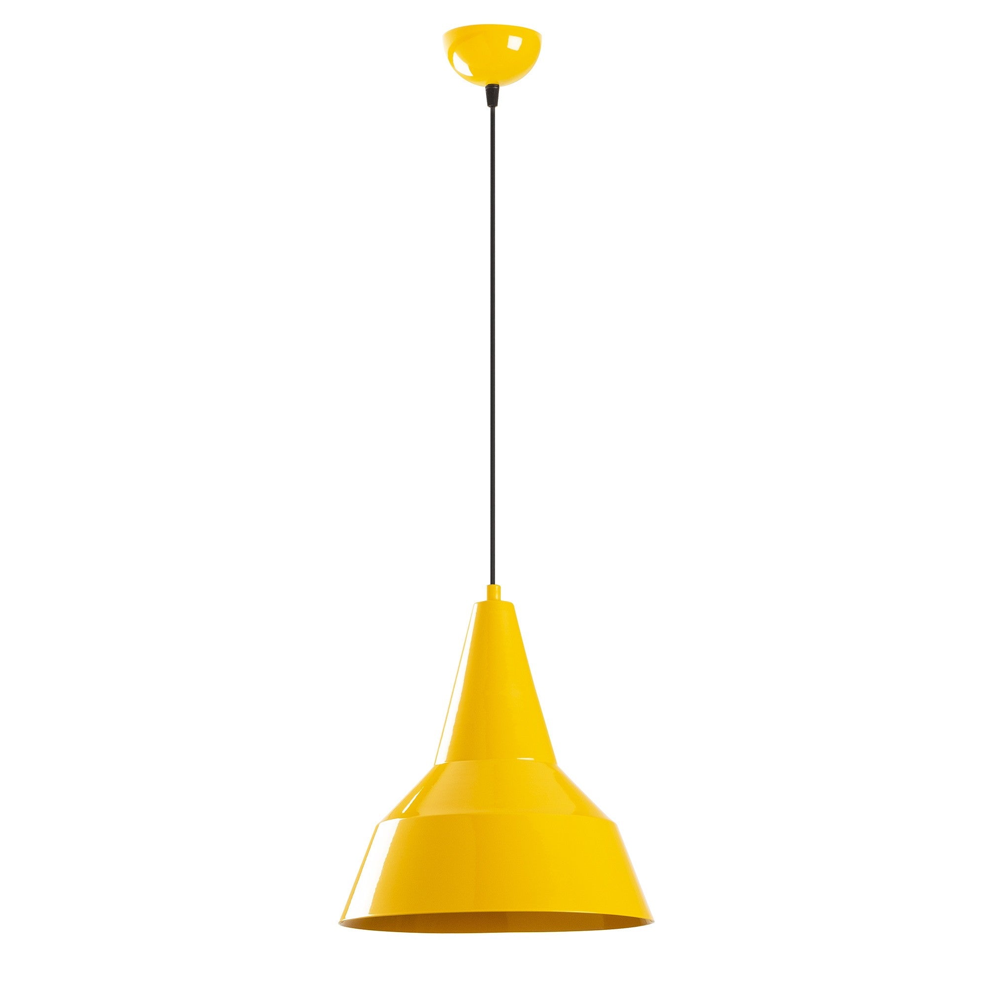 Candeeiro de Teto Elegante – 30 cm de Diâmetro – Amarelo e Dourado – Metal