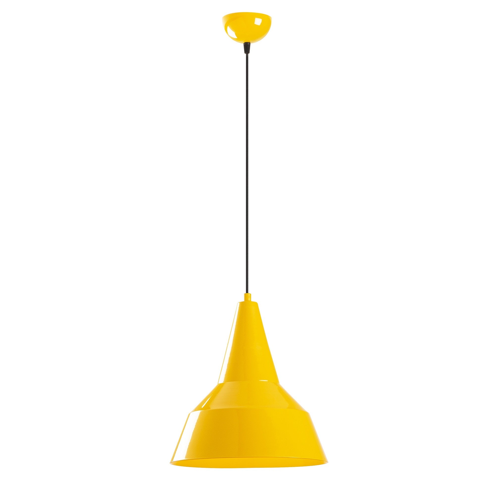 Candeeiro de Teto Elegante – 30 cm de Diâmetro – Amarelo e Dourado – Metal