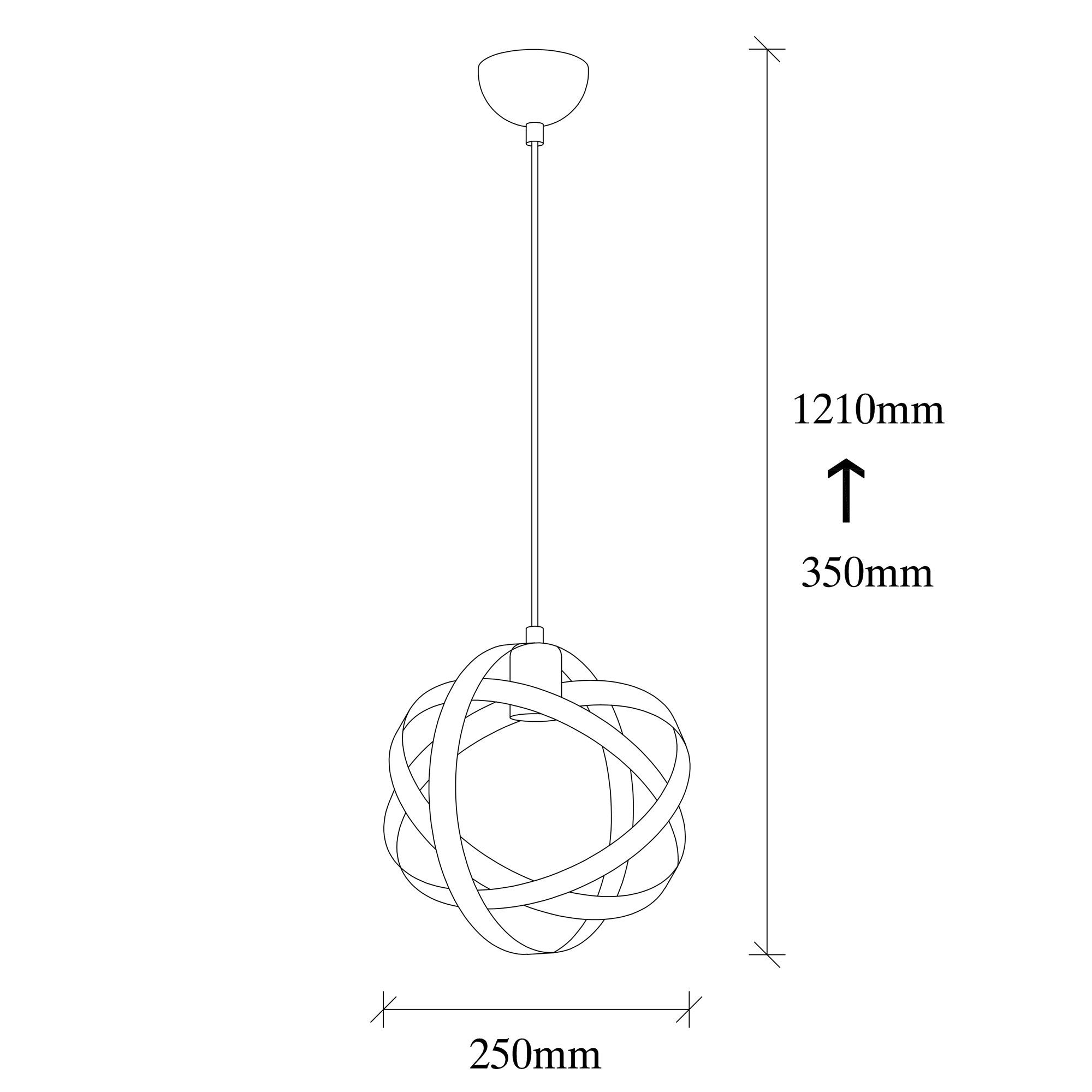 Candeeiro de Teto moderno – 25 cm de diâmetro – preto e níquel – metal