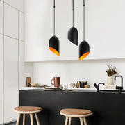 Candeeiro de Teto Industrial Moderno – 52 cm de Diâmetro – Preto e Dourado – Metálico