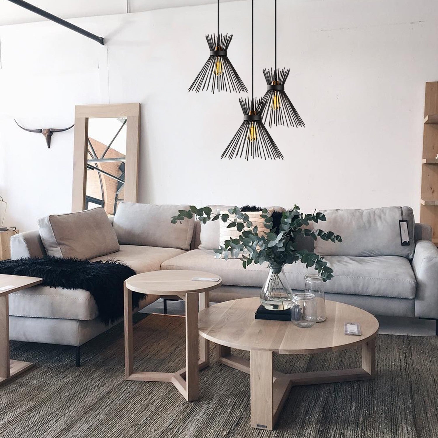 Candeeiro de Teto – 63 x 63 cm – Preto – Metal