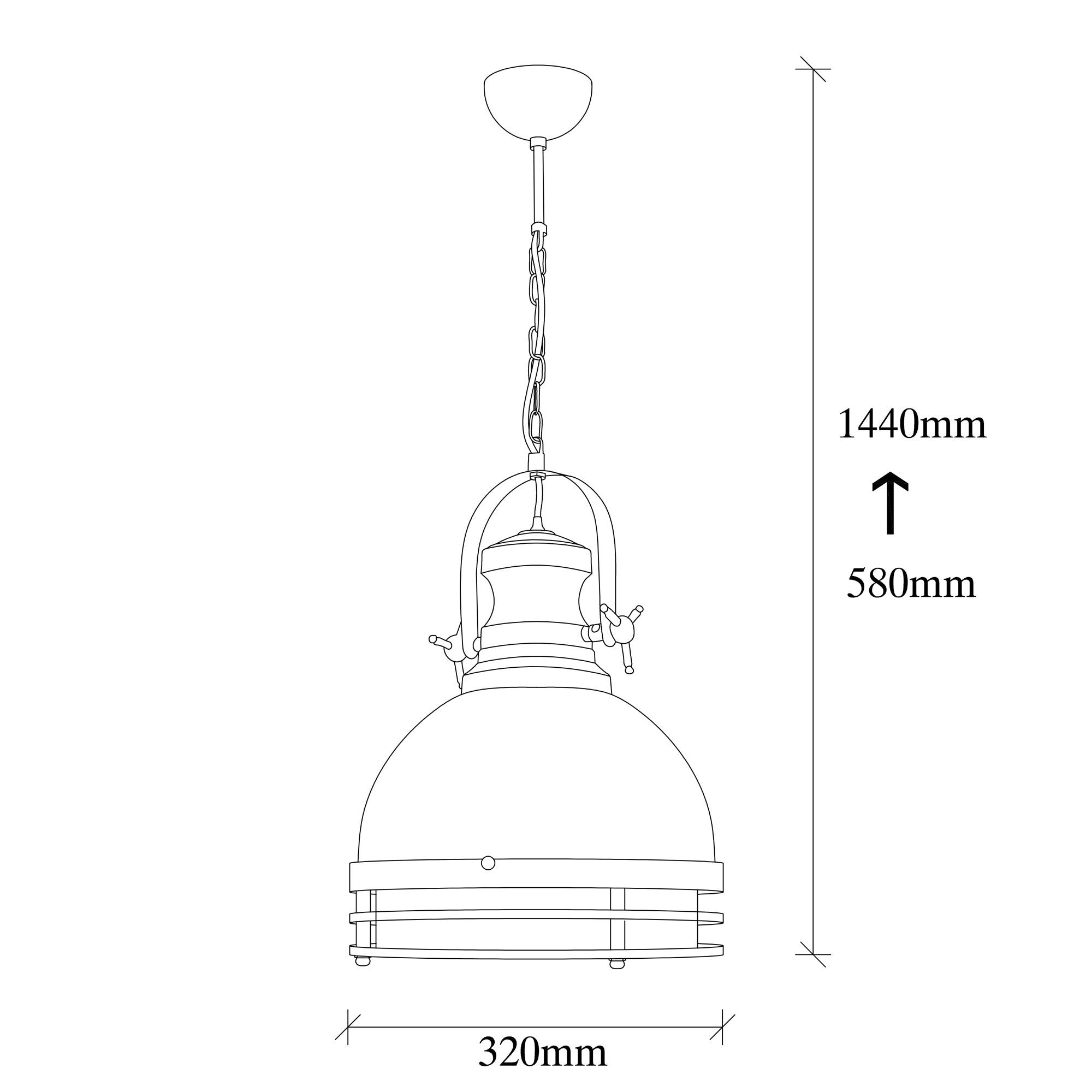 Candeeiro de Teto – 32 cm diâmetro – vermelho e preto – metal