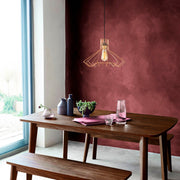 Candeeiro de Teto Elegante em Cobre e Preto, 41 cm de Diâmetro, Altura Ajustável 123 cm | Corpo em Metal, Soquete E27, IP20 | Perfeito para Decoração Glamourosa