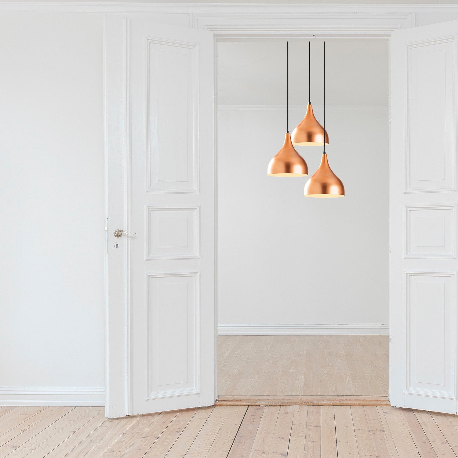 Candeeiro de Teto moderno – 47 x 16 cm – Cobre e Preto – Metal