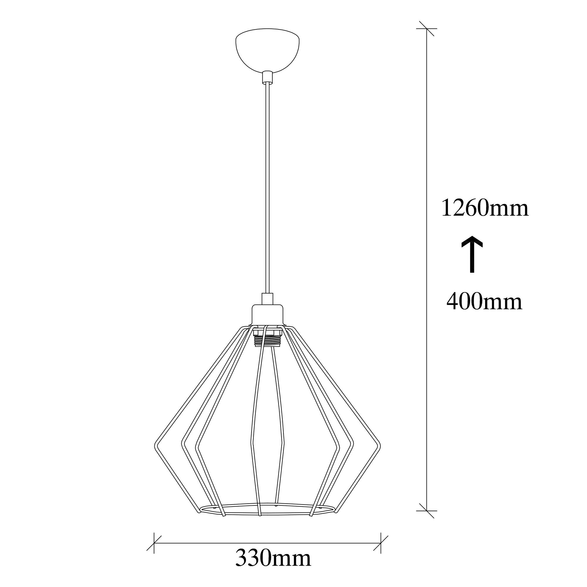 Candeeiro de Teto moderno em cobre e preto, altura ajustável de 126 cm, diâmetro de 33 cm, soquete E27, corpo de ferro elegante | Perfeito para espaços contemporâneos