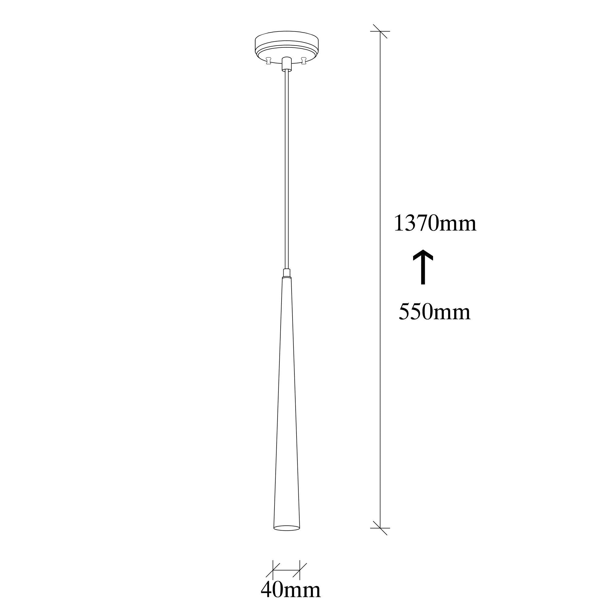 Candeeiro de Teto – altura ajustável de 137 cm – preto – metal