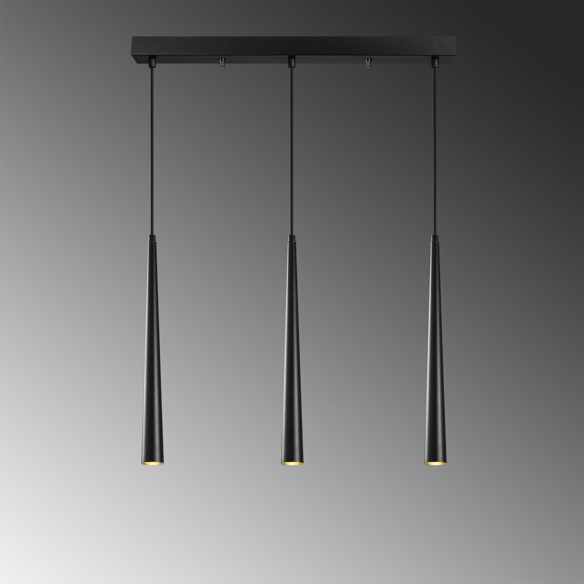 Candeeiro de Teto – altura ajustável de 135 cm – preto – metal