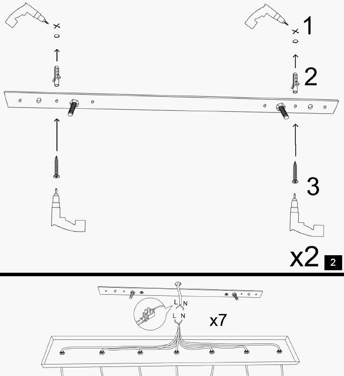 Candeeiro de Teto – 135 cm – Preto – Metal