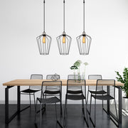 Candeeiro de Teto preto moderno, corpo de metal, 90 x 25 cm, altura ajustável de 140 cm, 3 x E27 máx. 40 W, design industrial elegante para casa e escritório