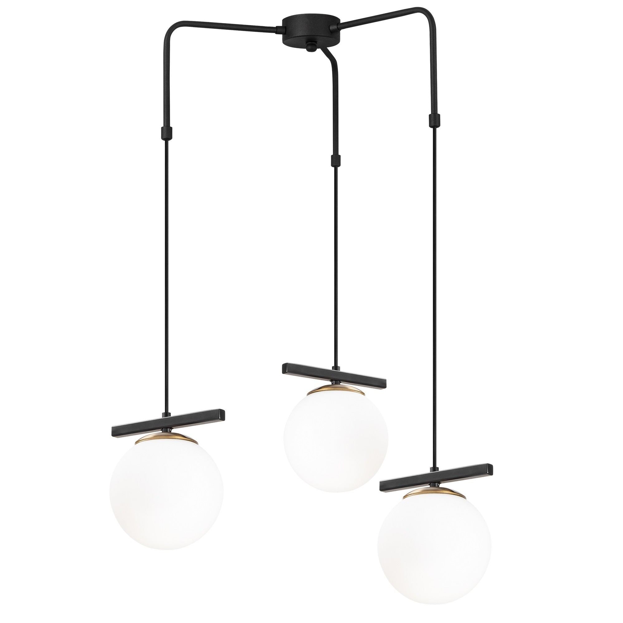 Candeeiro de Teto industrial moderno, corpo de ferro, 57x57 cm, altura ajustável, design preto e branco, 3 soquetes E27, perfeito para decoração escandinava
