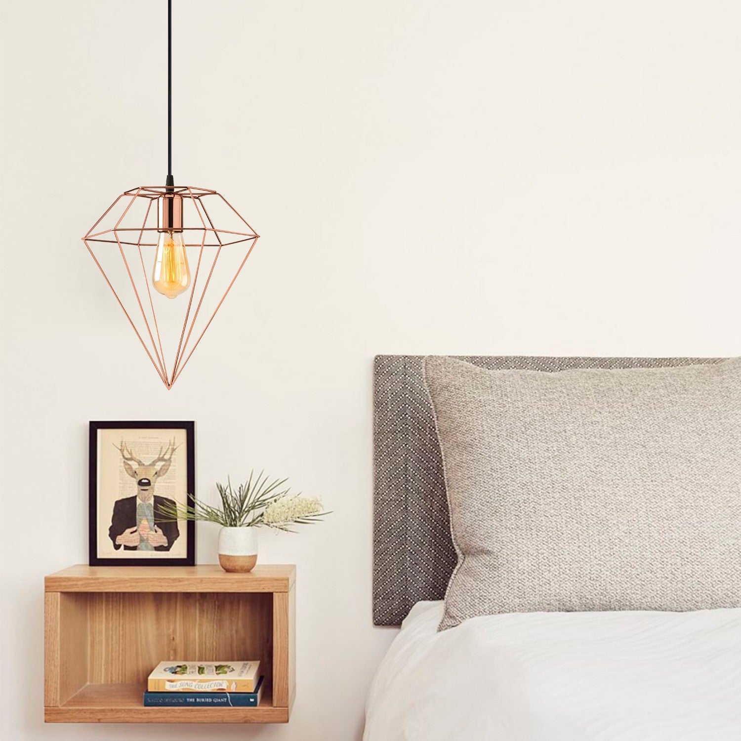 Candeeiro de Teto – 30 x 30 cm – Cobre – Metal