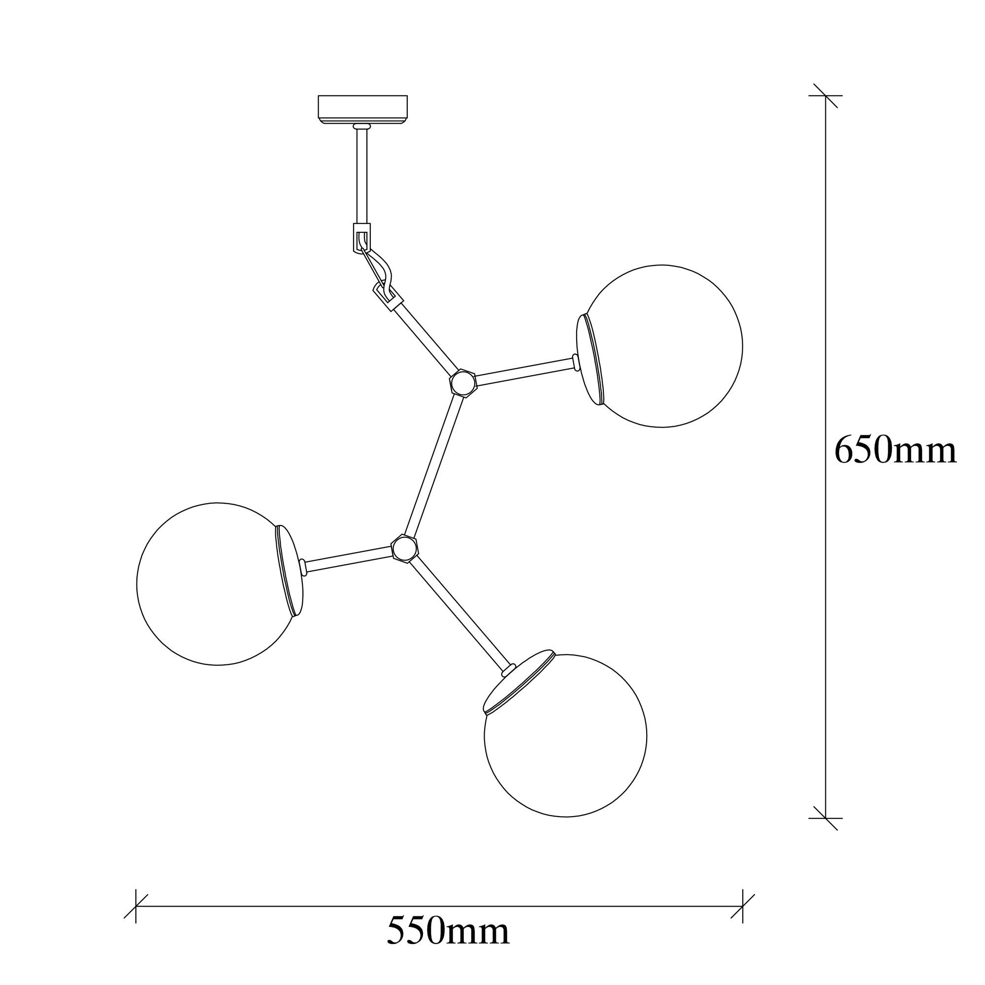 Candeeiro de Teto Industrial Moderno – 55 x 15 cm – Preto e Branco – Metal