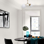 Candeeiro de Teto Escandinavo – 44 x 15 cm – Amarelo e Branco – Metal e Vidro