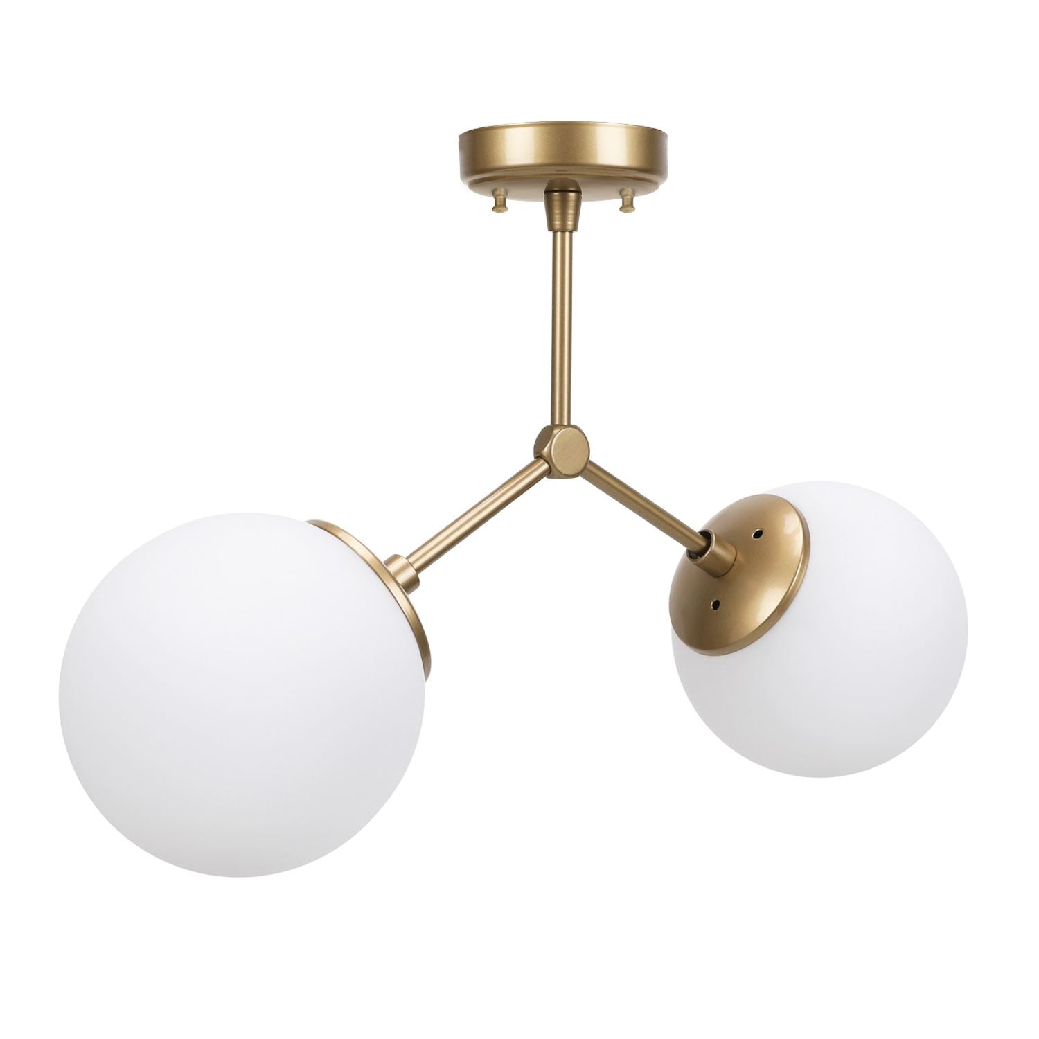 Candeeiro de Teto Escandinavo – 44 x 15 cm – Amarelo e Branco – Metal e Vidro