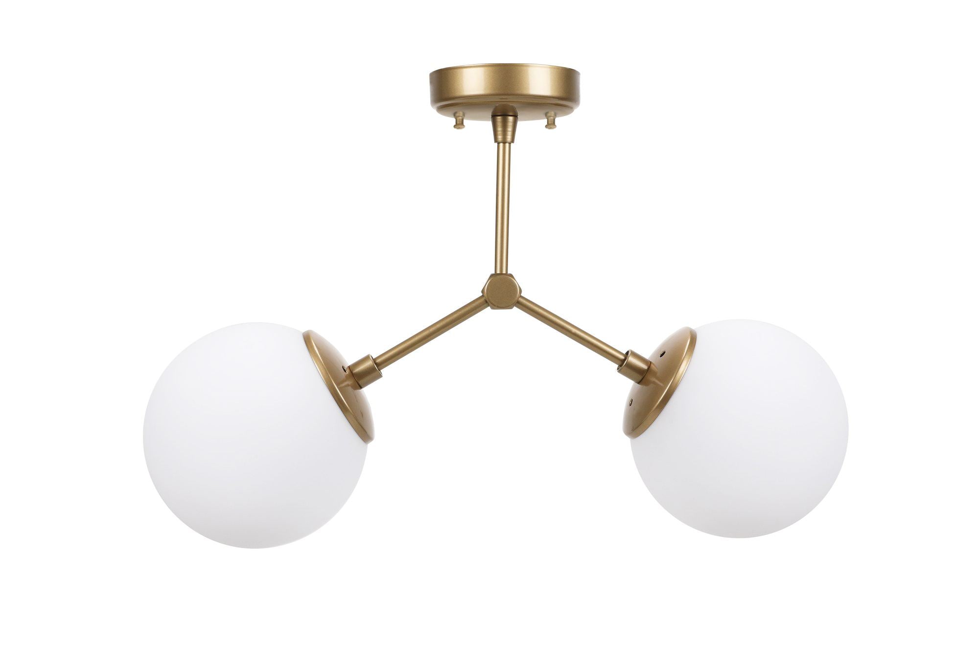 Candeeiro de Teto Escandinavo – 44 x 15 cm – Amarelo e Branco – Metal e Vidro