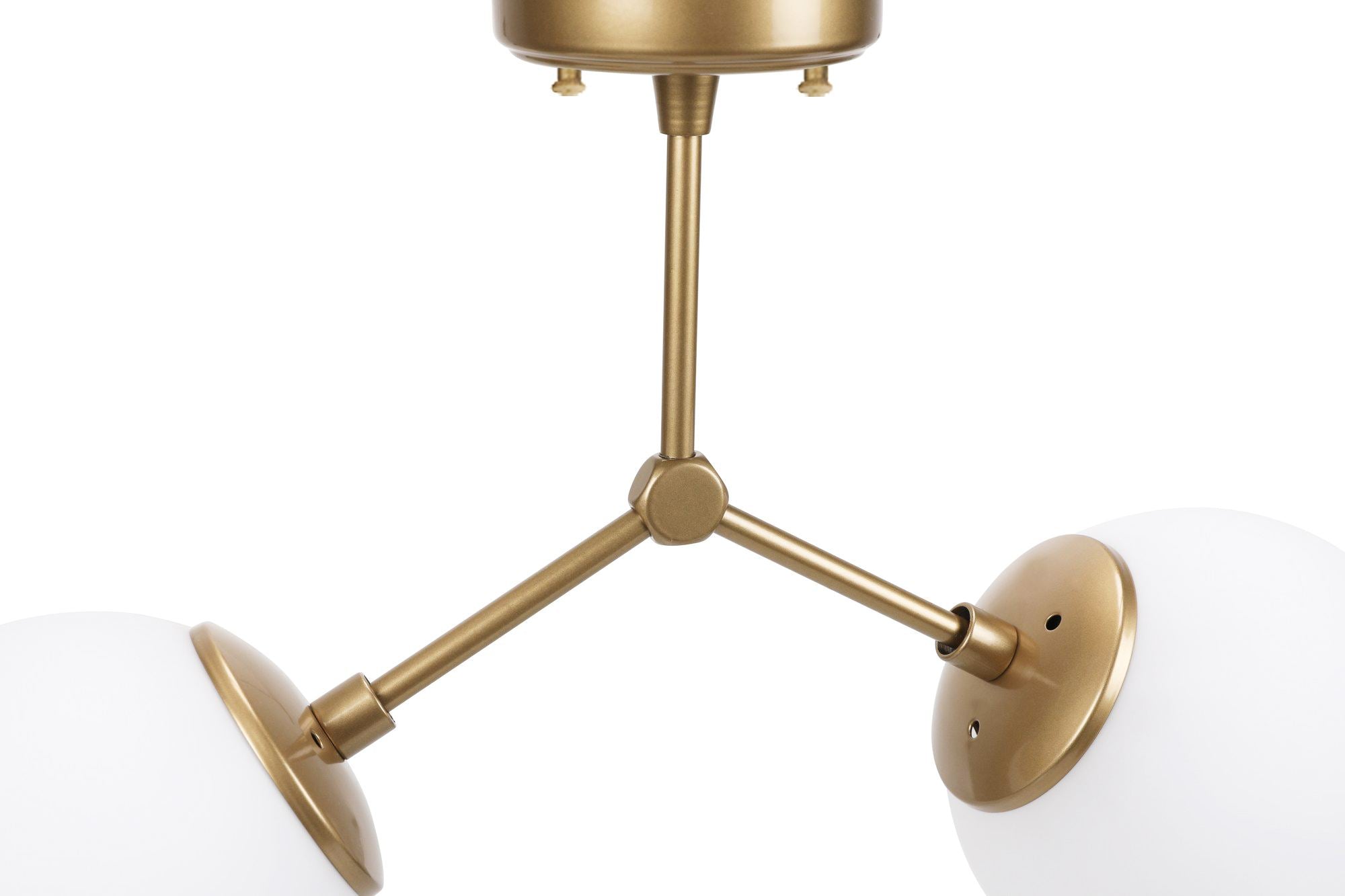 Candeeiro de Teto Escandinavo – 44 x 15 cm – Amarelo e Branco – Metal e Vidro