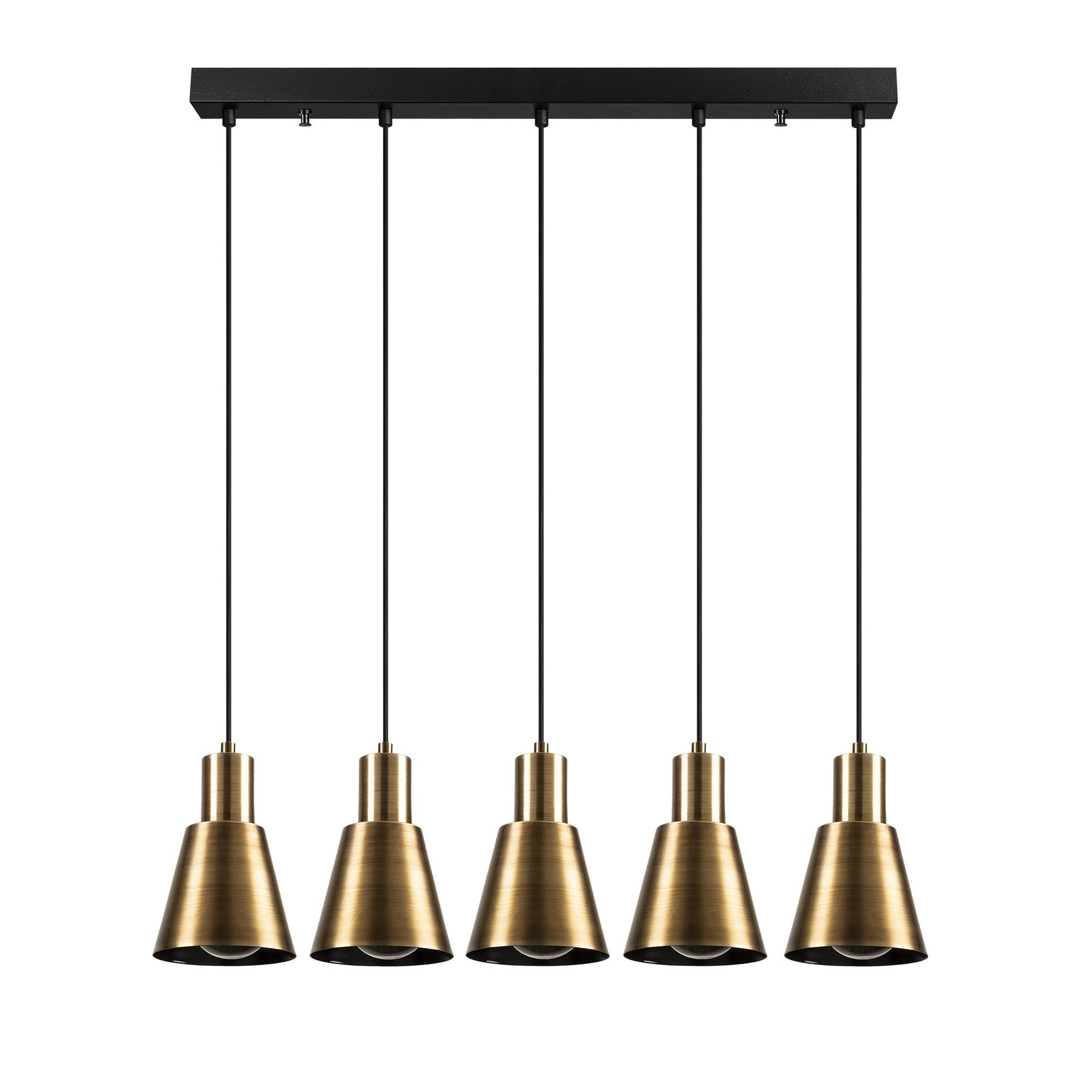 Candeeiro de Teto moderno e elegante, corpo de ferro antigo, 84 x 14 cm, altura 117 cm, ajustável, 5 x E27 máx. 40 W, perfeito para decoração glamorosa e escandinava