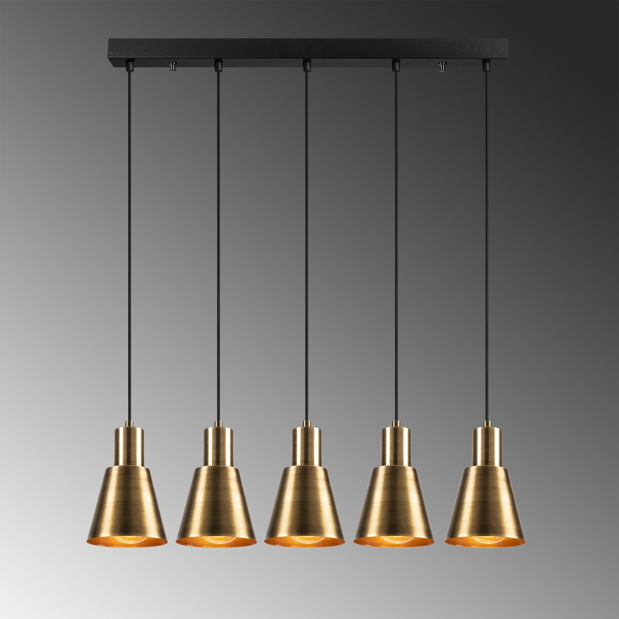 Candeeiro de Teto moderno e elegante, corpo de ferro antigo, 84 x 14 cm, altura 117 cm, ajustável, 5 x E27 máx. 40 W, perfeito para decoração glamorosa e escandinava