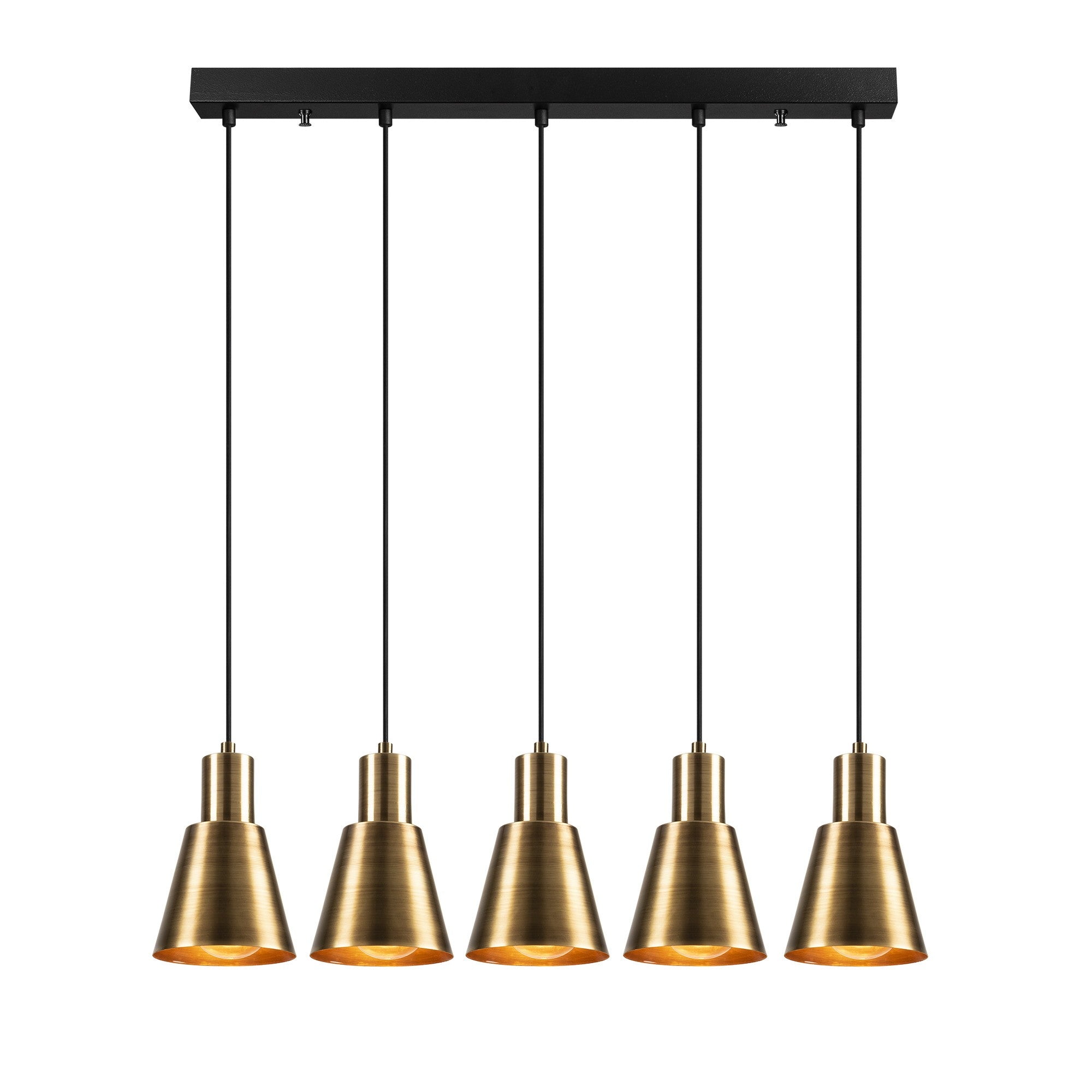 Candeeiro de Teto moderno e elegante, corpo de ferro antigo, 84 x 14 cm, altura 117 cm, ajustável, 5 x E27 máx. 40 W, perfeito para decoração glamorosa e escandinava