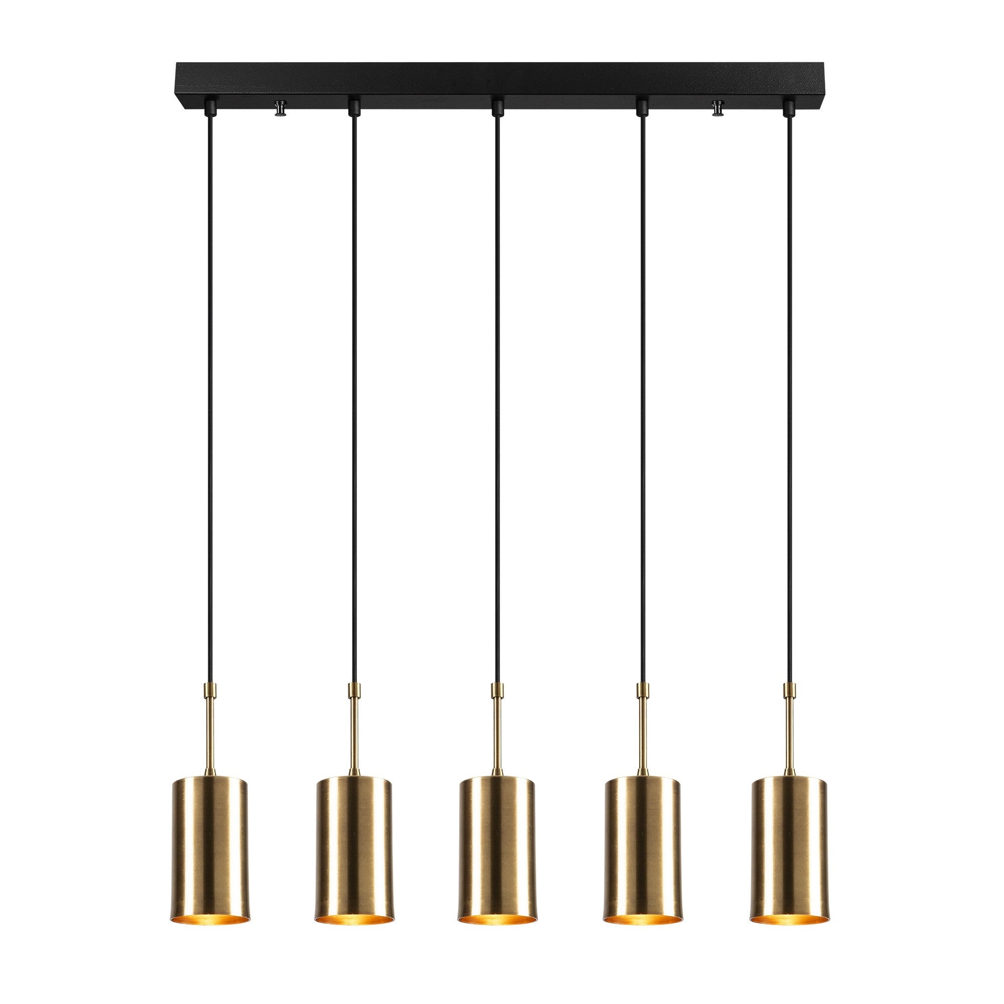 Candeeiro de Teto – 79 x 9 cm – Dourado e Preto – Ferro