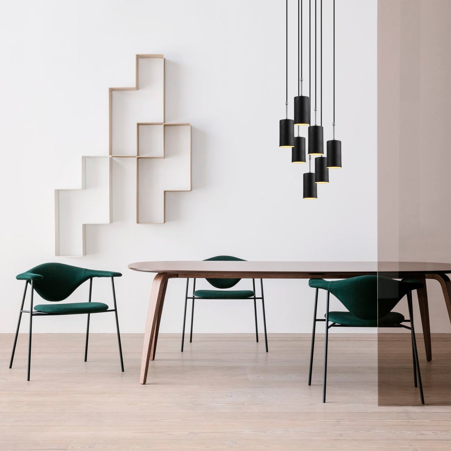 Candeeiro de Teto – 43 cm de diâmetro – Preto e Níquel – Metal