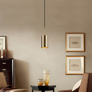 Candeeiro de Teto Moderno – 124 cm de Altura – Dourado e Preto – Metal