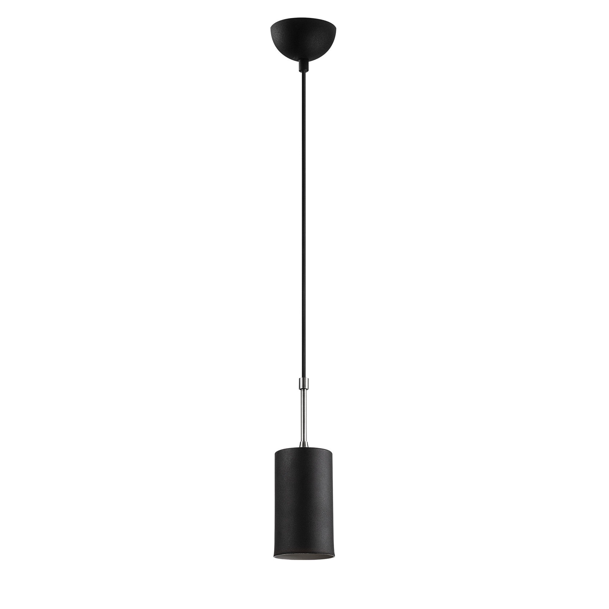 Candeeiro de Teto – 124 cm de Altura – Preto e Níquel – Ferro