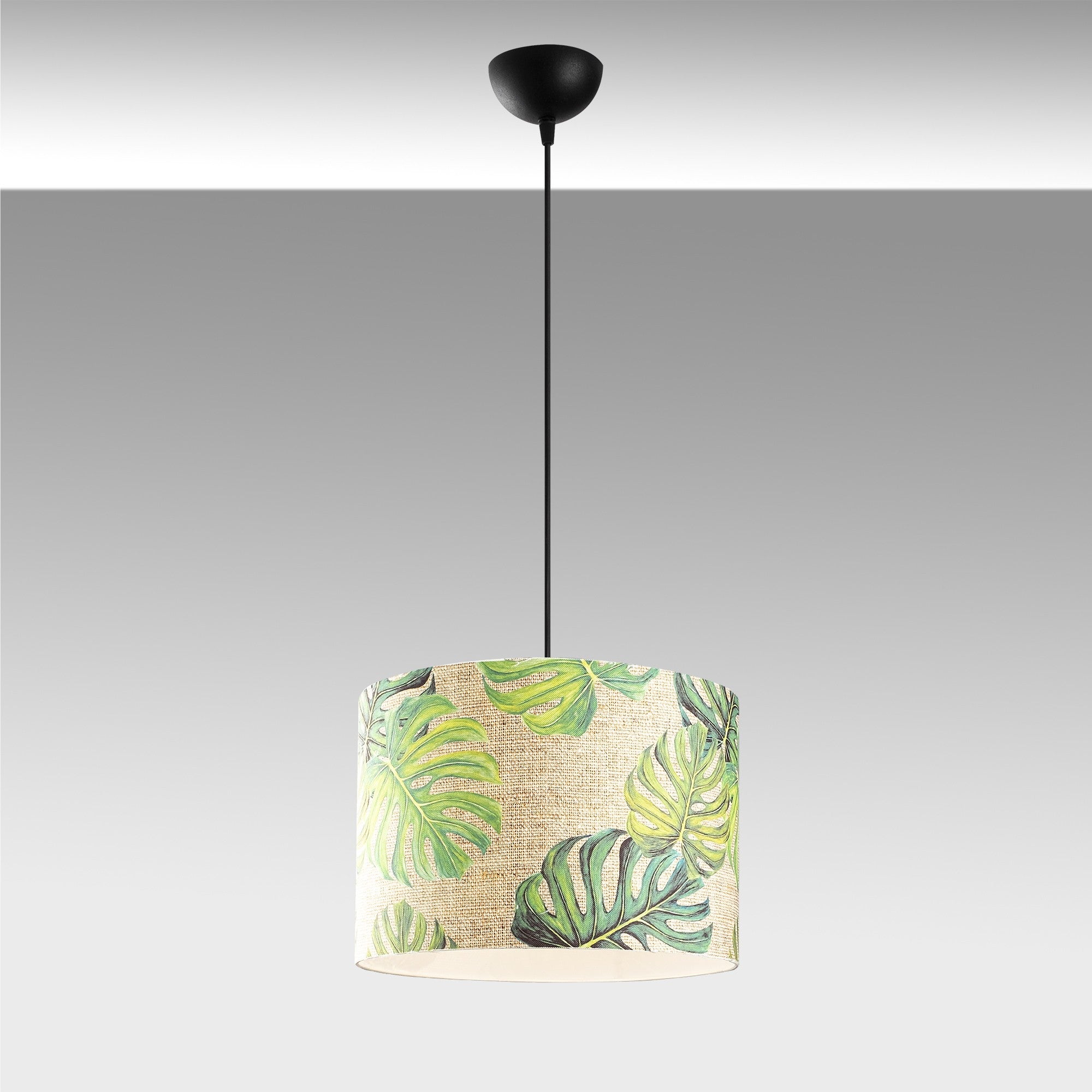 Candeeiro de Teto tropical moderno, corpo de metal, 40 cm de diâmetro, altura ajustável de 124 cm, soquete E27, design floral elegante para decoração de casa com estilo