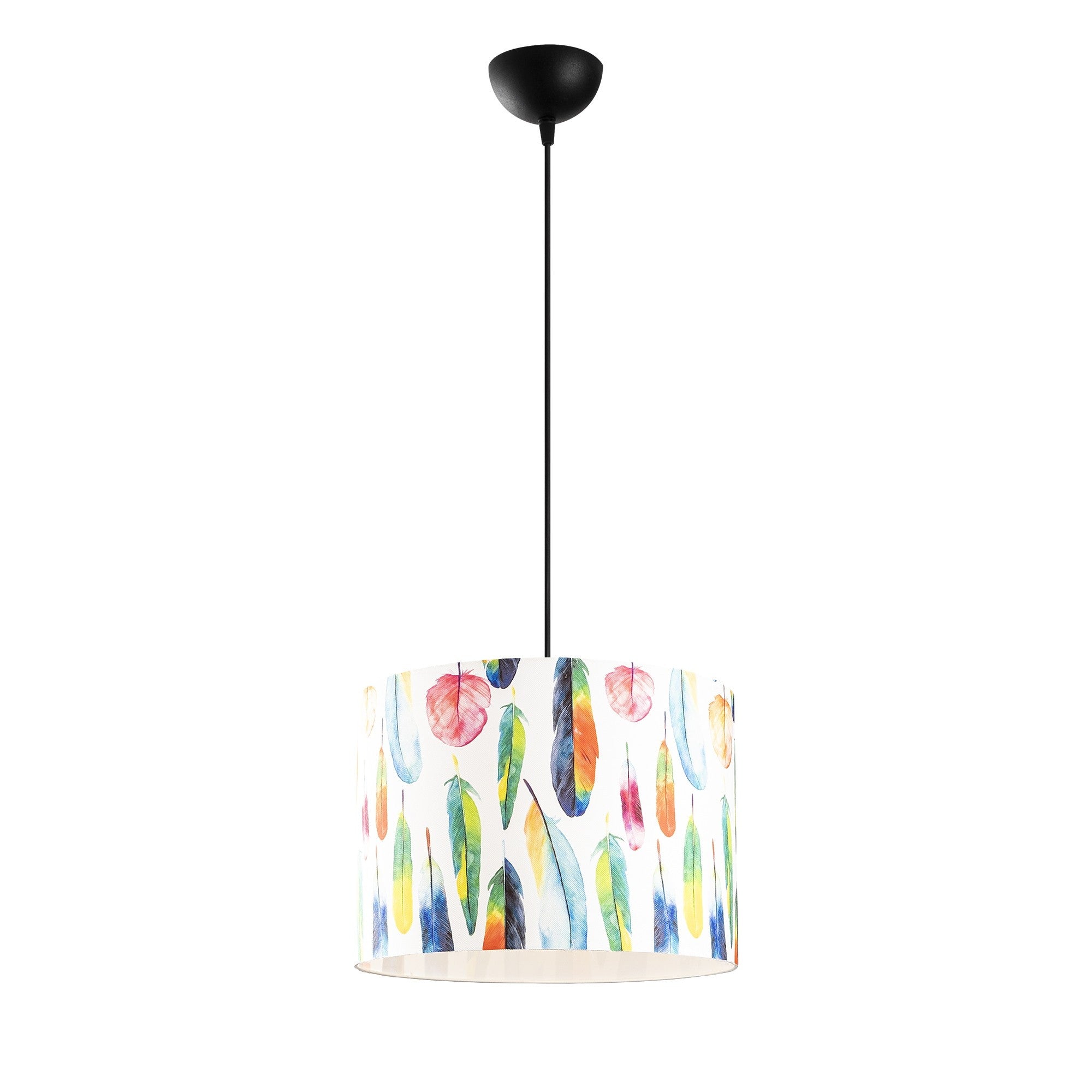 Candeeiro de Teto moderno com corpo de metal e tampa de tecido, 40 cm de diâmetro, 124 cm de altura | Ajustável, soquete E27, design floral elegante para decoração de casa