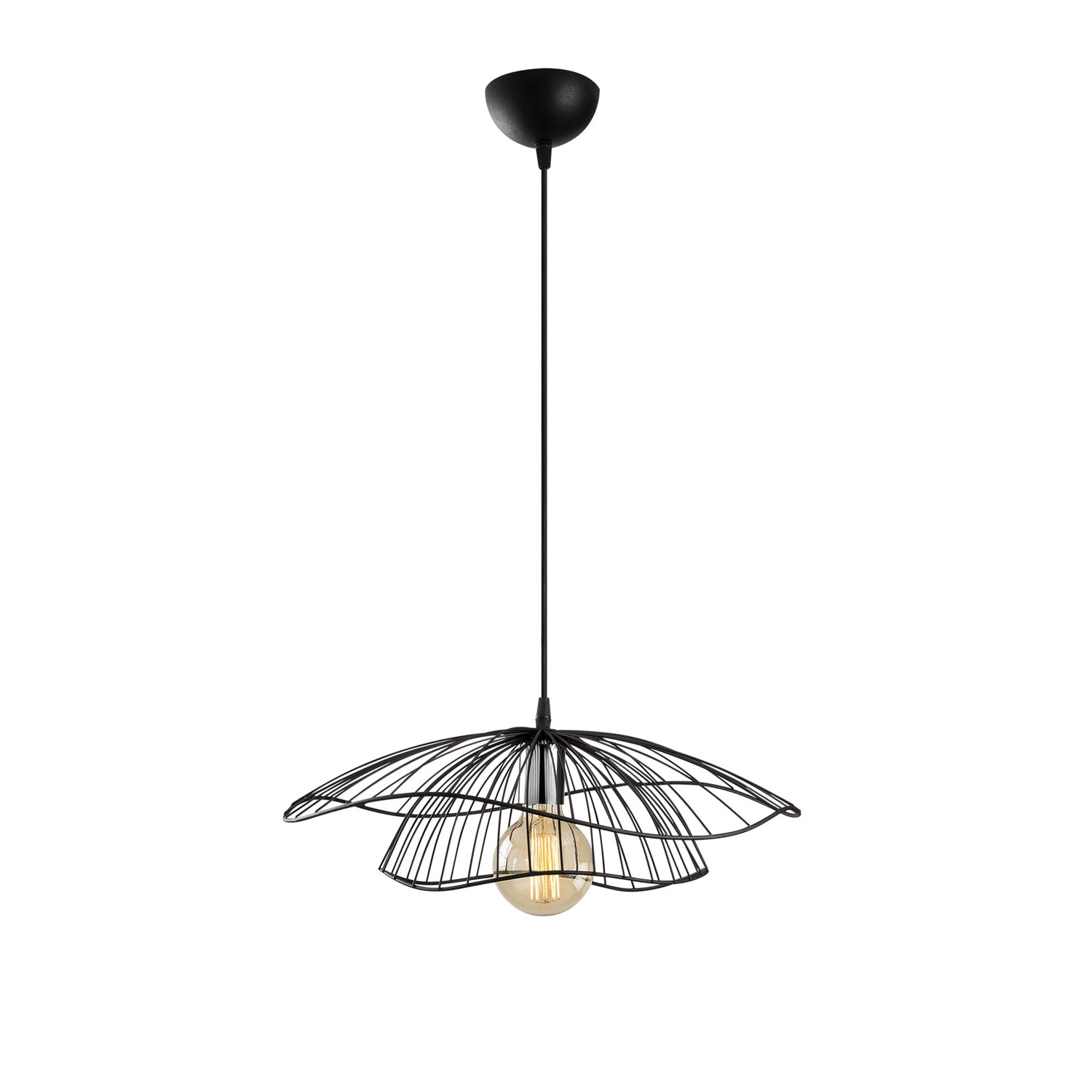 Candeeiro de Teto – 50 cm de Diâmetro – Preto – Metal