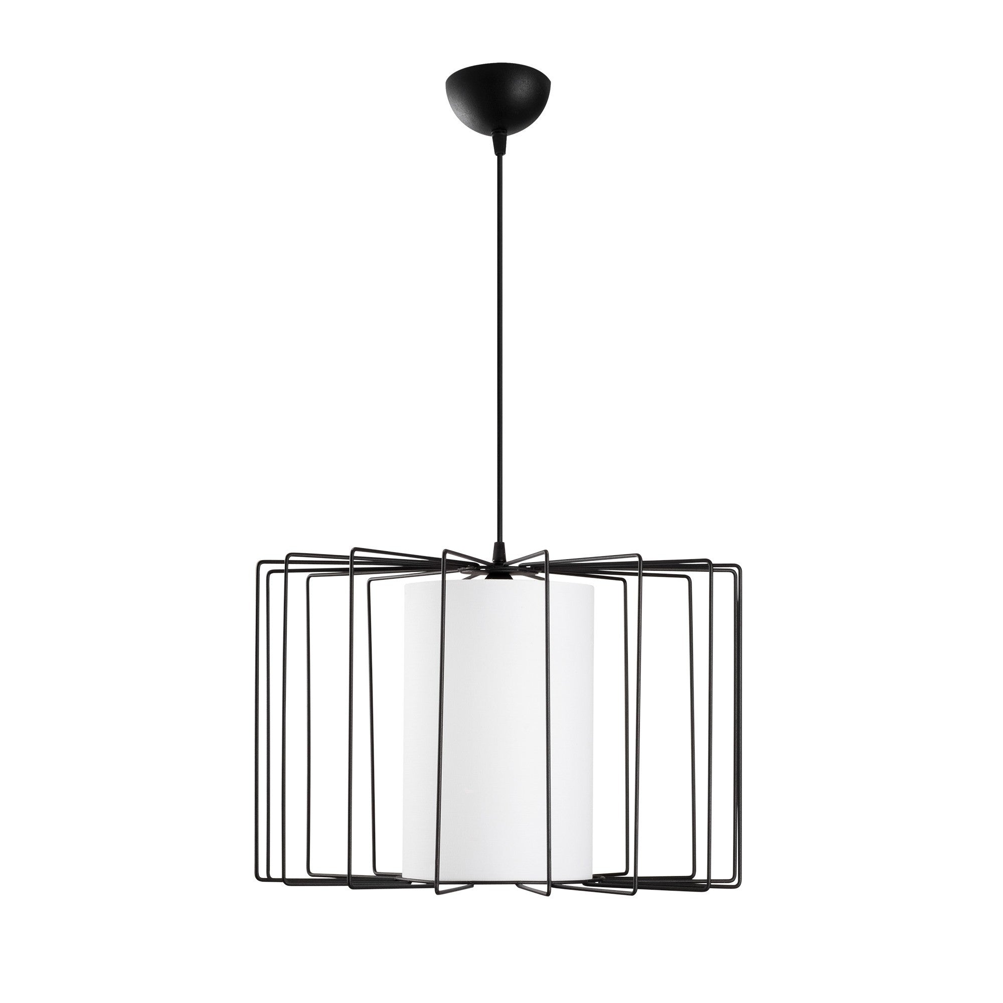 Candeeiro de Teto industrial moderno, preto e branco, 47 cm de diâmetro, altura ajustável, corpo de metal, soquete E27, perfeito para decoração e iluminação elegantes para casa