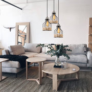 Candeeiro de Teto Industrial Preto, 37 cm de Diâmetro, Altura Ajustável, 3 x E27, Máx. 40 W | Perfeito para Decoração de Cabanas e Lodges, Design Nostálgico em Metal