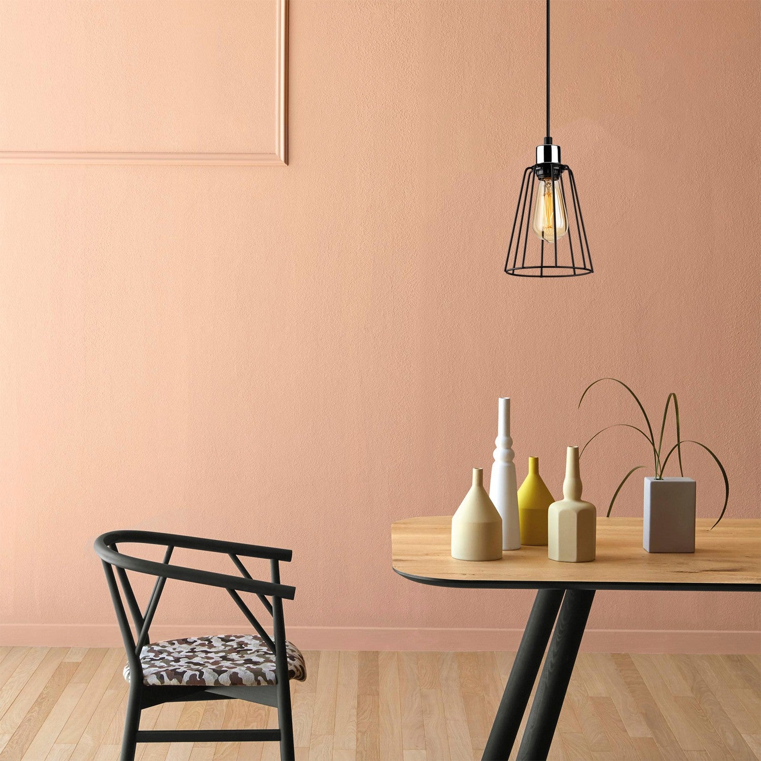 Candeeiro de Teto Industrial – 15 cm de Diâmetro – Preto – Metal