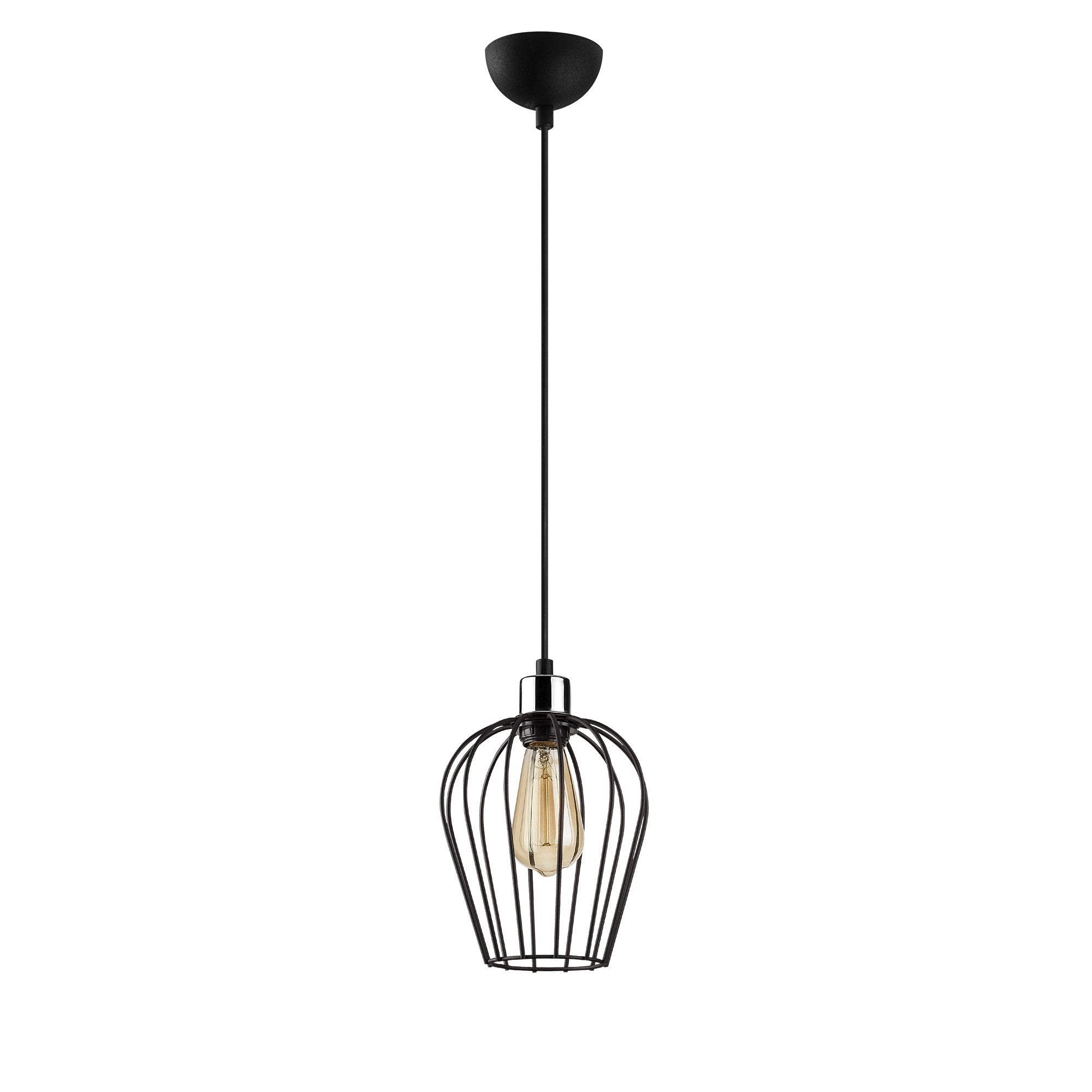 Candeeiro de Teto Industrial – 20 cm de Diâmetro – Preto – Ferro