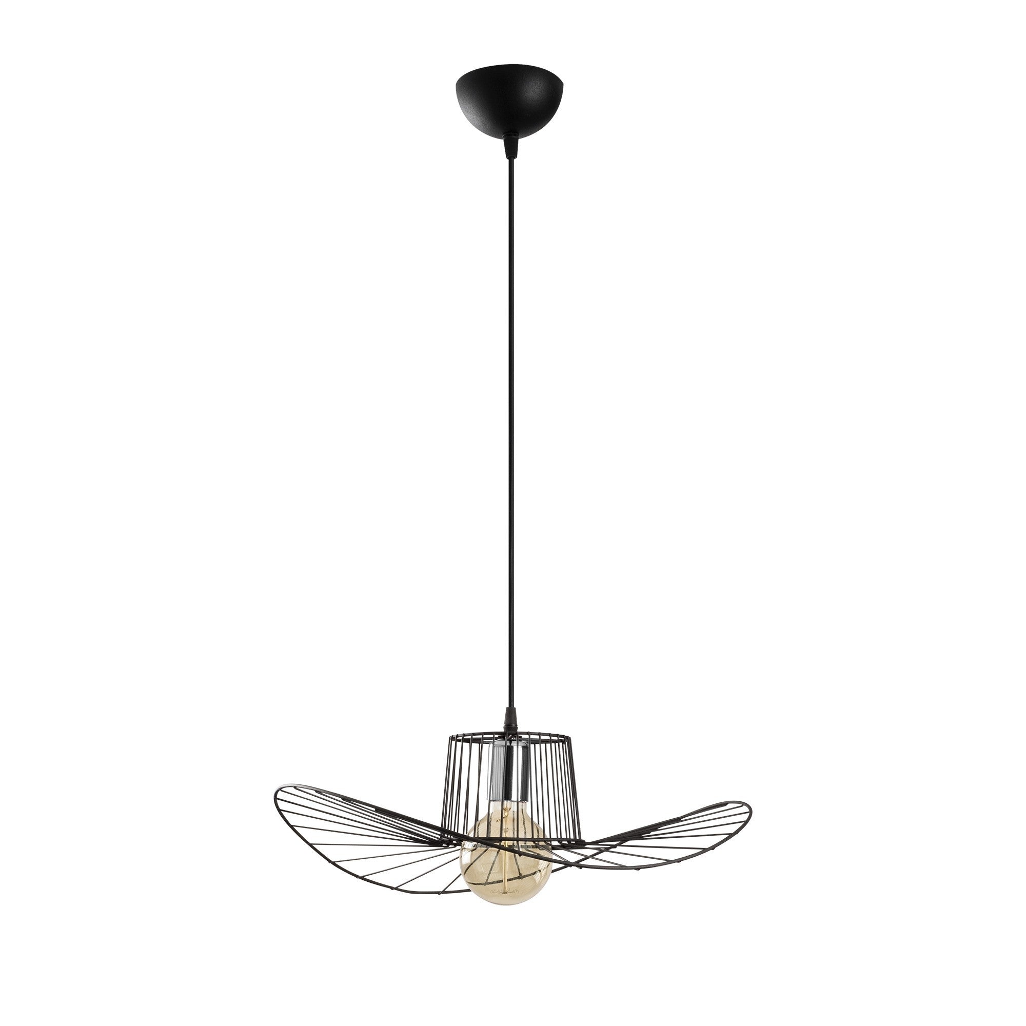 Candeeiro de Teto – 49 cm de Diâmetro – Preto – Ferro