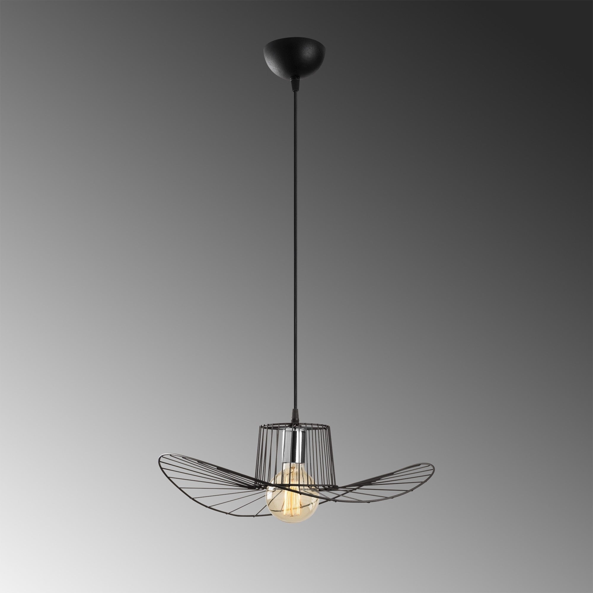 Candeeiro de Teto – 49 cm de Diâmetro – Preto – Ferro