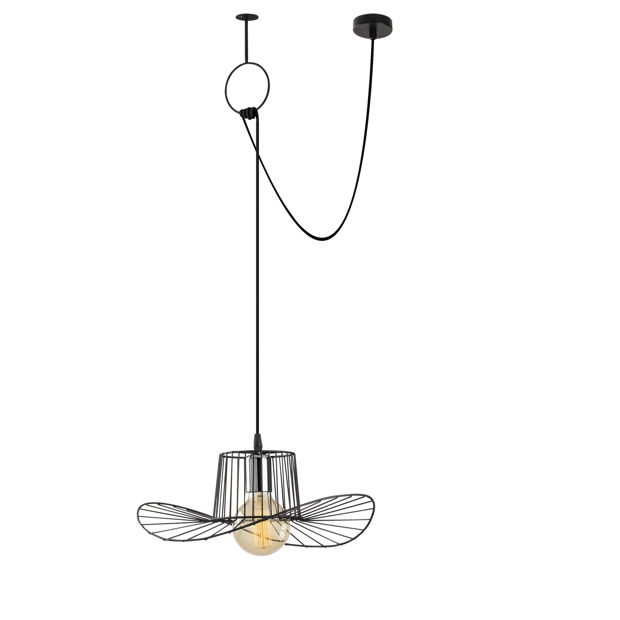 Candeeiro de Teto – 98 x 38 cm – preto – metal