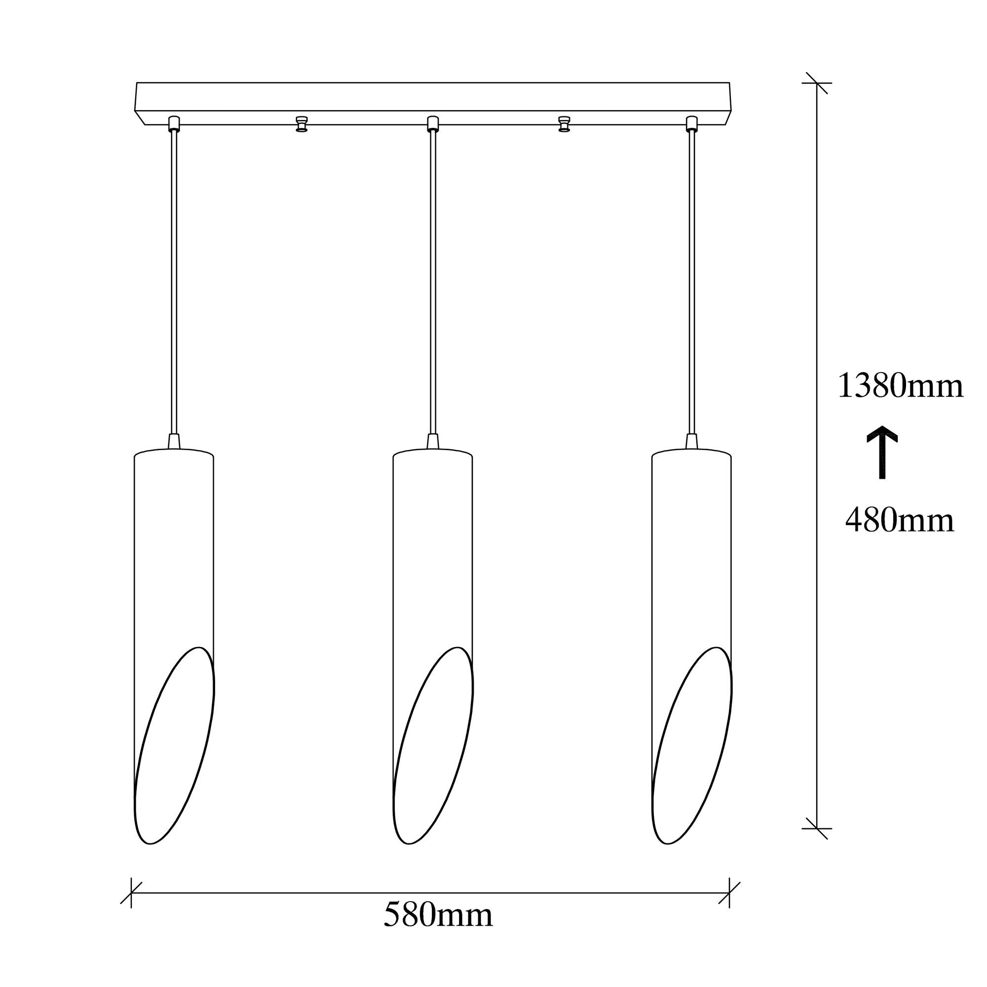 Candeeiro de Teto Industrial Moderno, Preto e Dourado, 138 cm de Altura | Ajustável, Corpo em Metal, 3 Soquetes E27 | Perfeito para Decoração Escandinava e Moderna