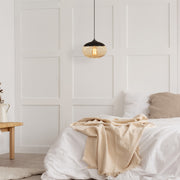 Candeeiro de Teto Industrial – Altura Ajustável 113 cm – Preto e Mel – Ferro