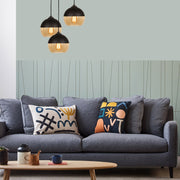 Candeeiro de Teto Industrial – 45 cm de Diâmetro – Preto e Mel – Metálico