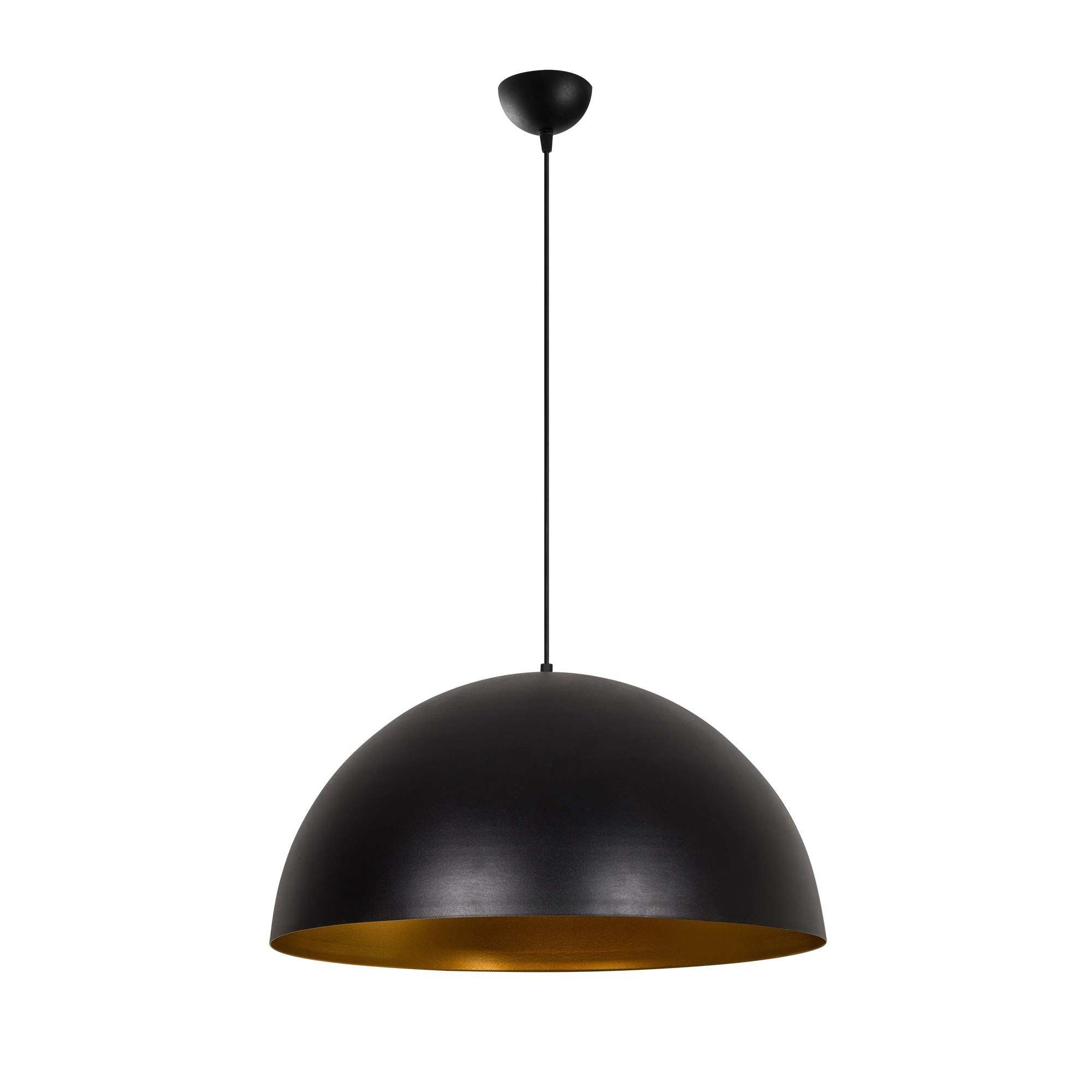 Candeeiro de Teto – 60 cm de Diâmetro – Preto e Dourado – Metal