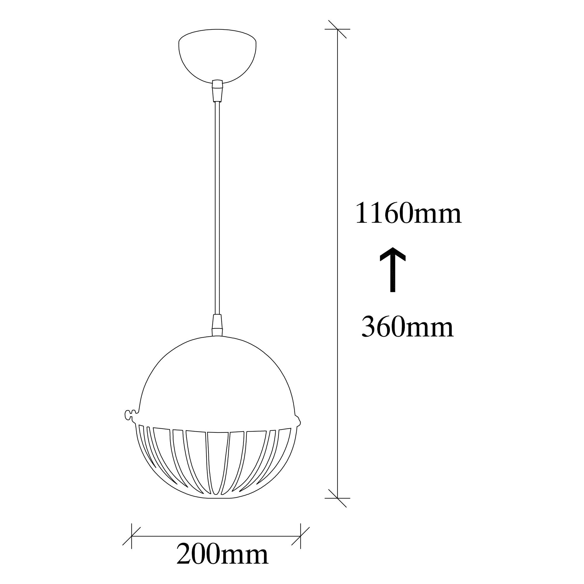 Candeeiro de Teto Glamour Moderno, Preto e Dourado, 20 cm de Diâmetro, 116 cm de Altura | Ajustável, Soquete E27, IP20 | Iluminação Elegante para Decoração Industrial e Moderna