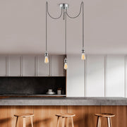 Candeeiro de Teto – 96 x 6 cm – Prateado – Metal