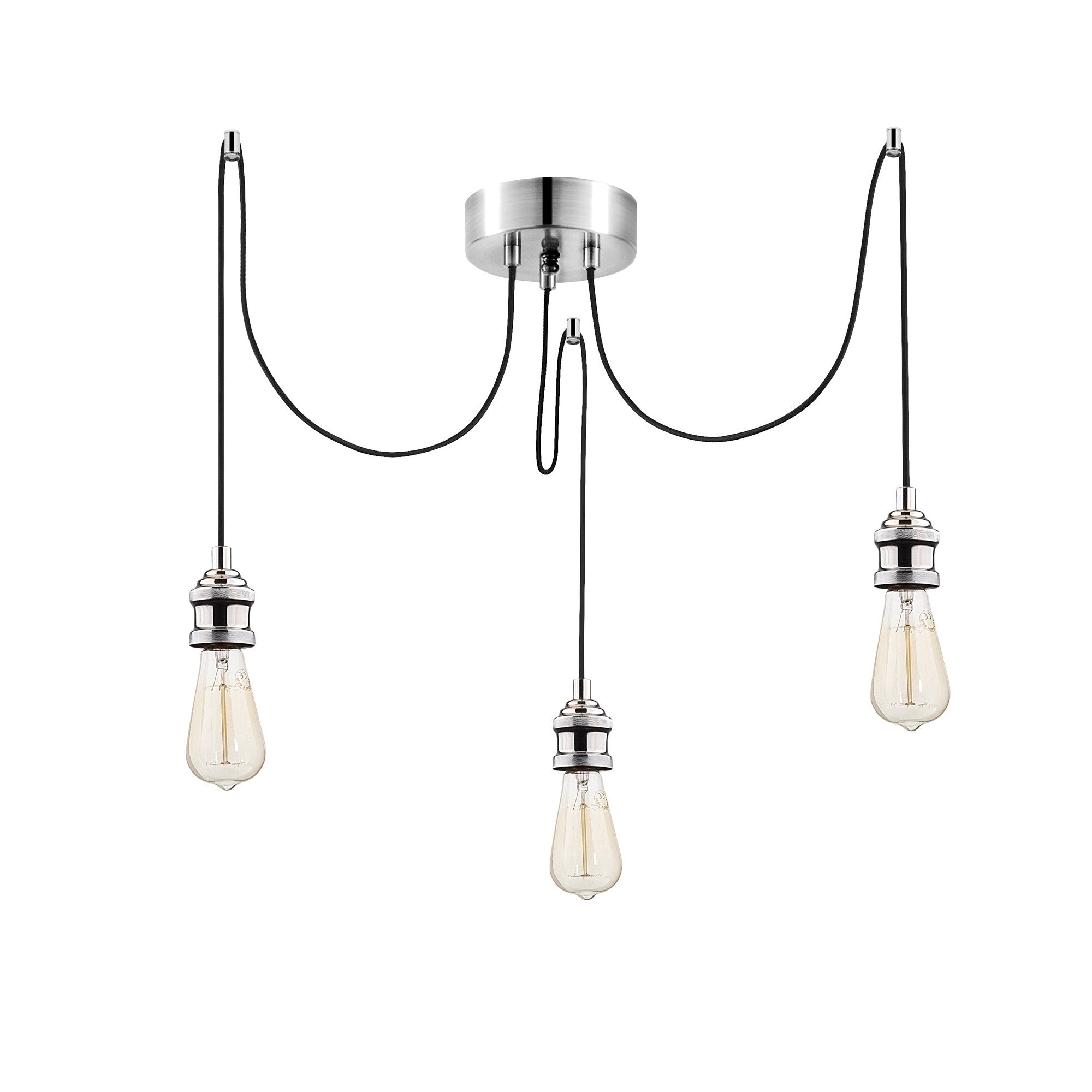 Candeeiro de Teto – 96 x 6 cm – Prateado – Metal