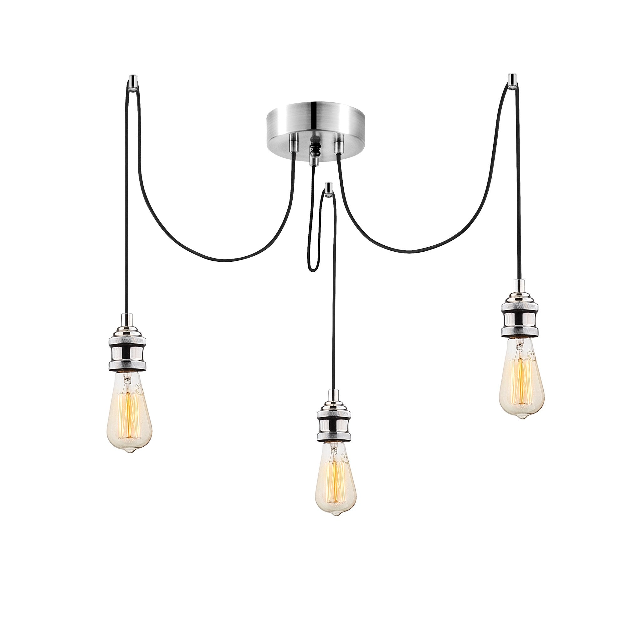 Candeeiro de Teto – 96 x 6 cm – Prateado – Metal