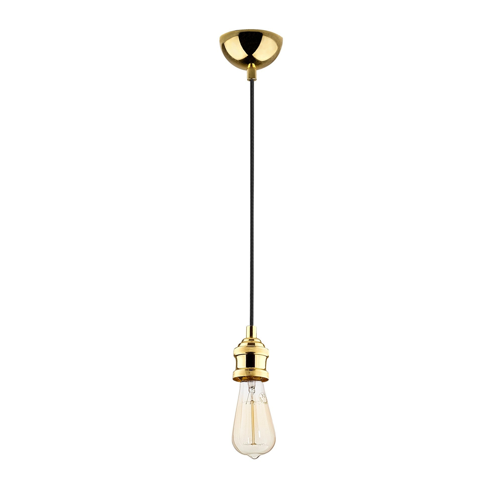 Candeeiro de Teto Dourado Elegante, Altura Ajustável 102 cm, Corpo em Metal, 6 cm de Diâmetro, Soquete E27, Design Glamour Nostálgico | Perfeito para Salas de Estar e Salas de Jantar